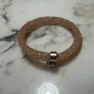 Swarovski Blush Crystal Tube Bracelet with Silver Clasp